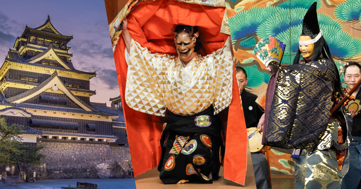 灯りのともる熊本城で復興の祈りを込めて舞う二日間